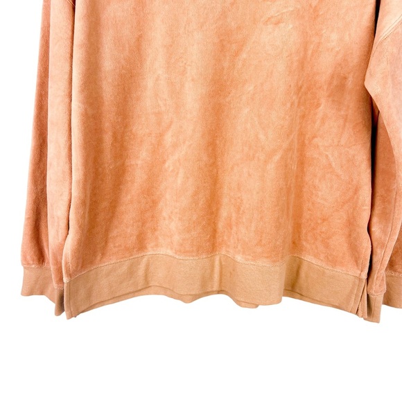 J Crew Velour Pullover Crew Neck Sweatshirt Blush Pink Size XS Soft Cozy Casual - Picture 4 of 8